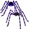 Greentek; 2 Pack 5 Ft Halloween Light Up Spider Decorations, Giant Black Spider with Purple LED Lights, Furry Adjustable Legs, Large Halloween Yard Props for Lawn Porch Garden Tree Indoor Outdoor Haunted House Decor; Category:Halloween Doormats; Image:5
